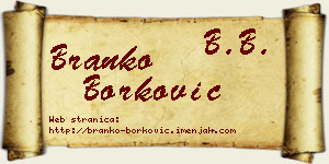 Branko Borković vizit kartica
